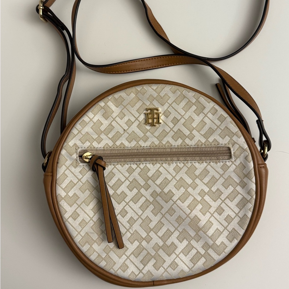 Tommy Hilfiger Brown and Cream Crossbody Bag